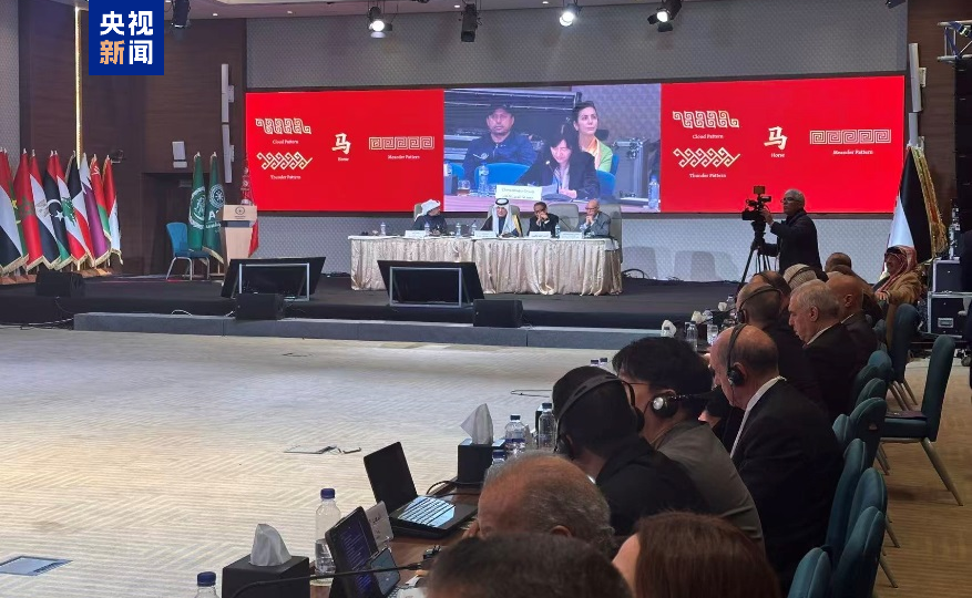 △阿拉伯国家主流媒体代表现场观看总台马年春晚主标识