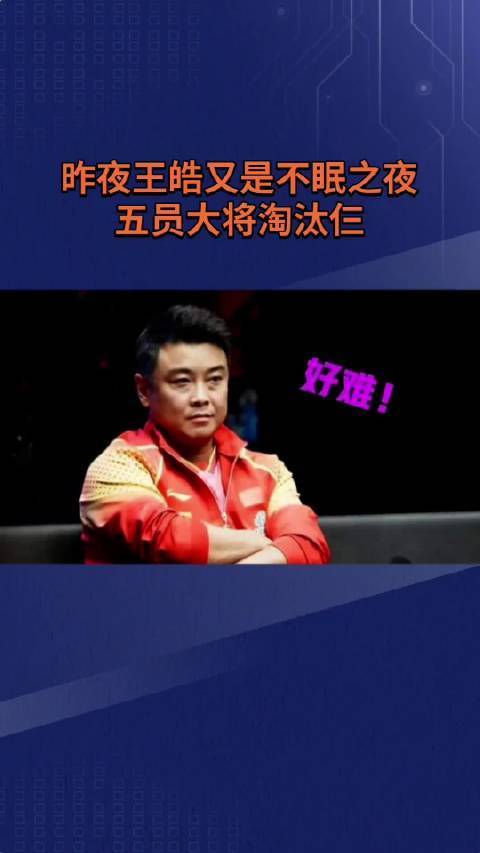 王皓又是一个不眠之夜！他带了五员大将去的， 一晚上被德国队淘汰仨国乒男队
