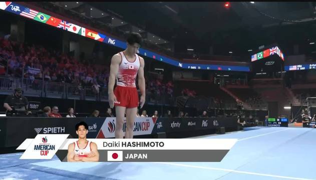 美国杯第二轮 自由操：13.950 有几串重心低了，但落的倒还可以