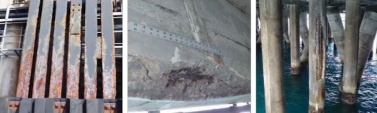 基地的墙面,立柱损伤情况。图片来源于《军事时报》
