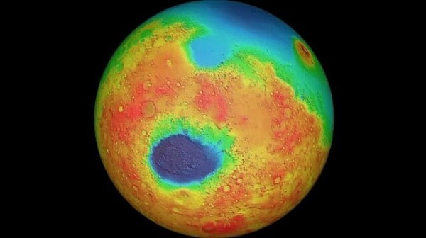 火星表面颜色合成图