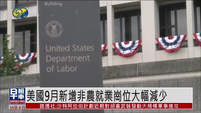 美国9月新增非农就业岗位大幅减少