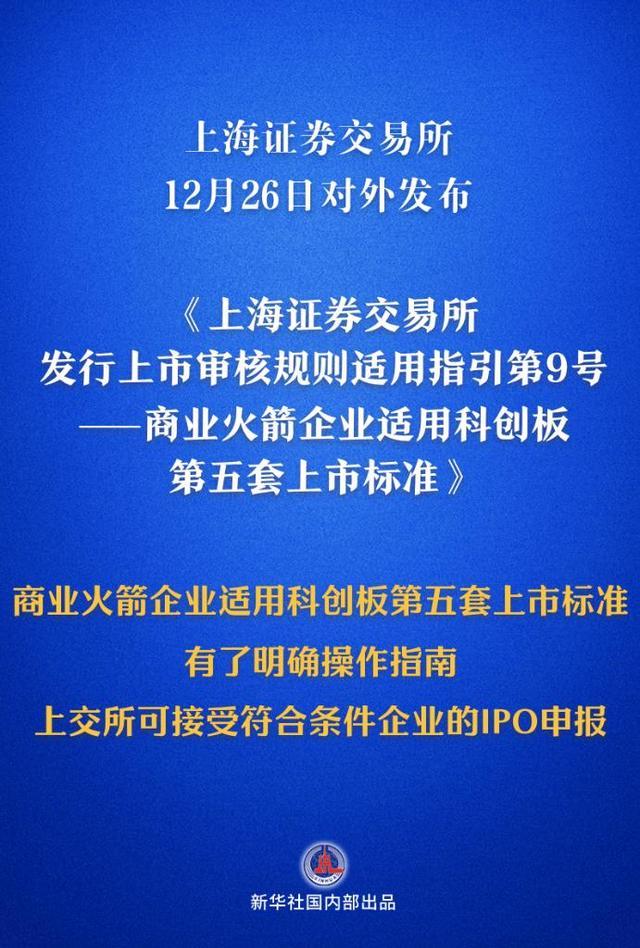 上交所发布商业火箭企业科创板上市专项指引