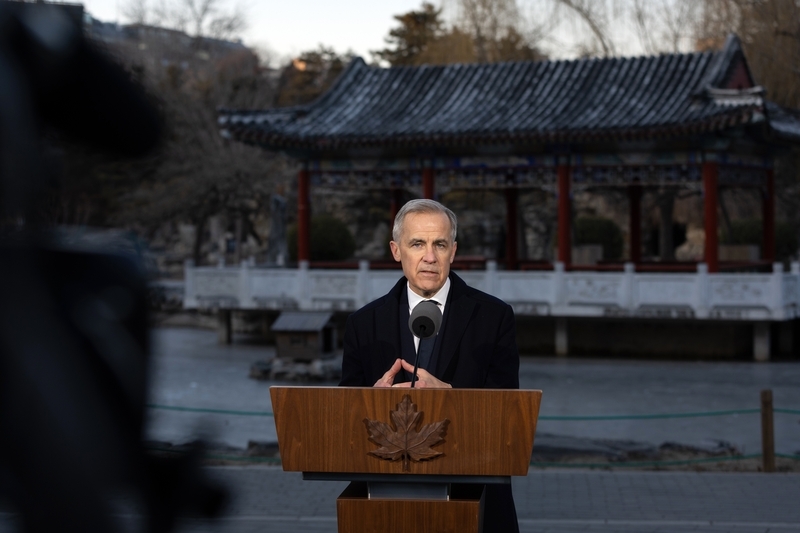 2026年1月16日，加拿大总理记者会在北京日坛公园召开。 IC Photo