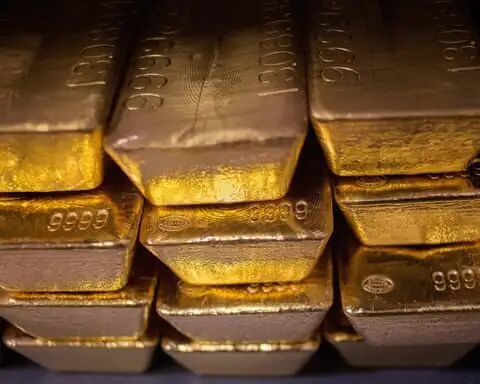 Stacked gold bars