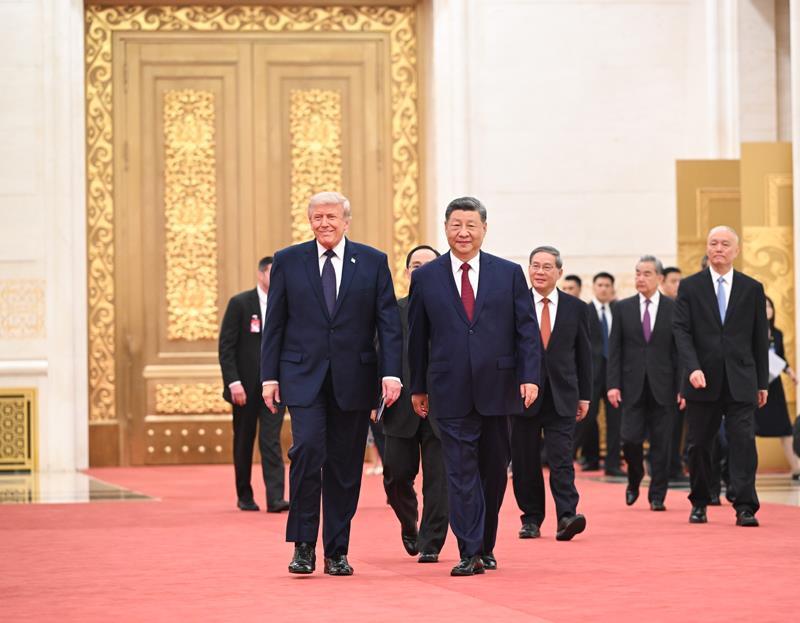 △2026年5月14日晚，习近平主席在北京人民大会堂举行宴会，欢迎美国总统特朗普访华。