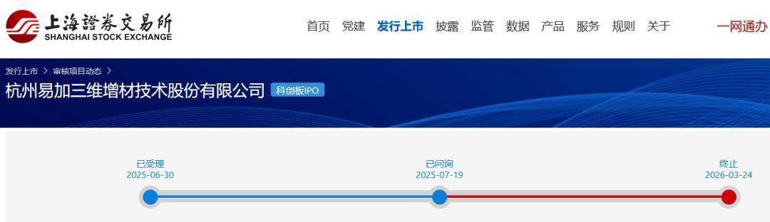 杭州易加三维科创板IPO审核进度页面
