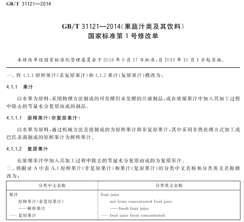 市面上更常见的一种果汁，名为“复原果汁”（Fruit Juice From Concentrated，简称FC果汁），即在浓缩果汁中加入其加工过程中除去的等量水分复原而成的果汁产品。简单来说，就是为了降低储藏和运输成本，将榨取的果汁制成浓缩浆，而后再加水还原。据中国科学院物理研究所报道，FC是人类果汁工业化的开端，也是目前市场占有率最高的品类，约占全球预包装果汁的70%以上。