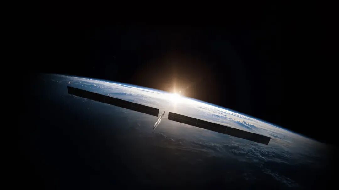 SpaceX计划中的一颗“星智”(Starmind)人工智能卫星在轨渲染图。图源:SpaceX