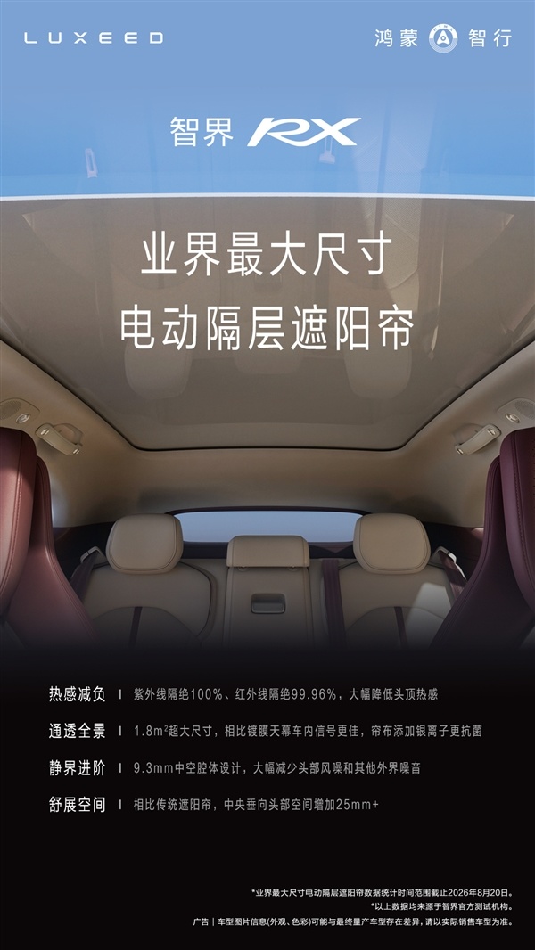 彻底解决烤头难题 智界RX首发“三明治”式天幕:创意简直一绝