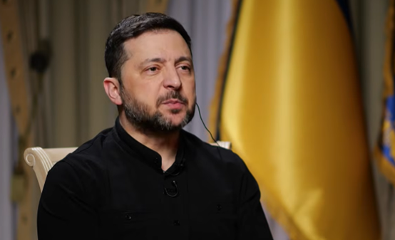 泽连斯基接受采访时的画面 图源:天空新闻网视频截图