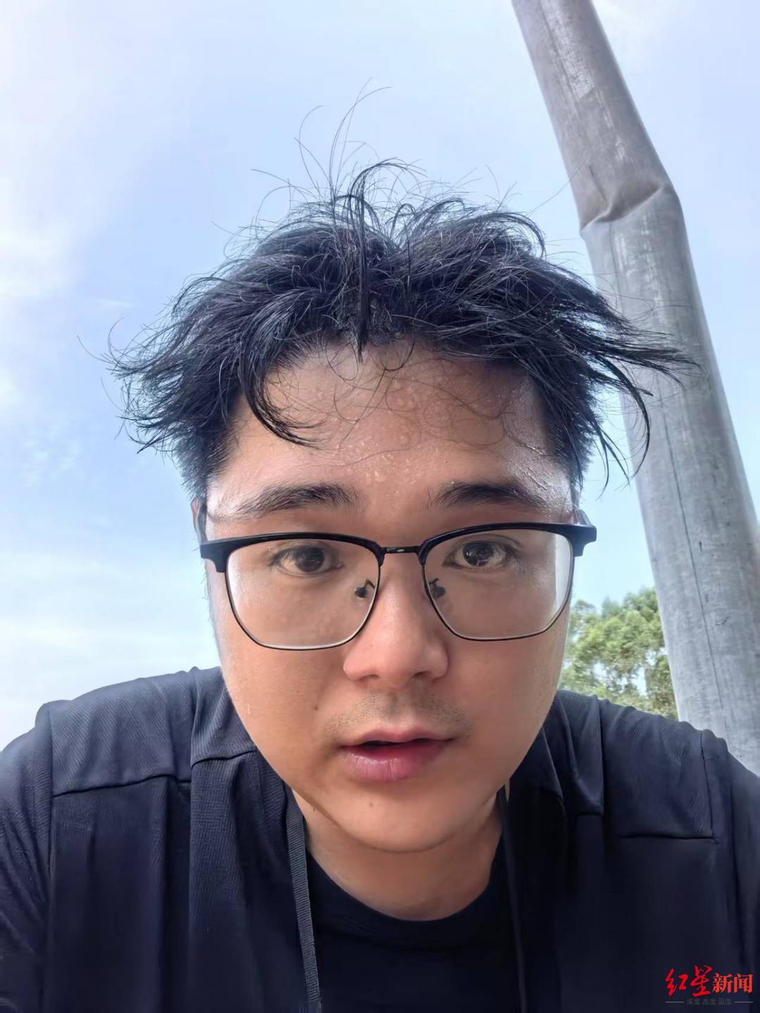 ▲党鑫蕊到达当地时拍的照片