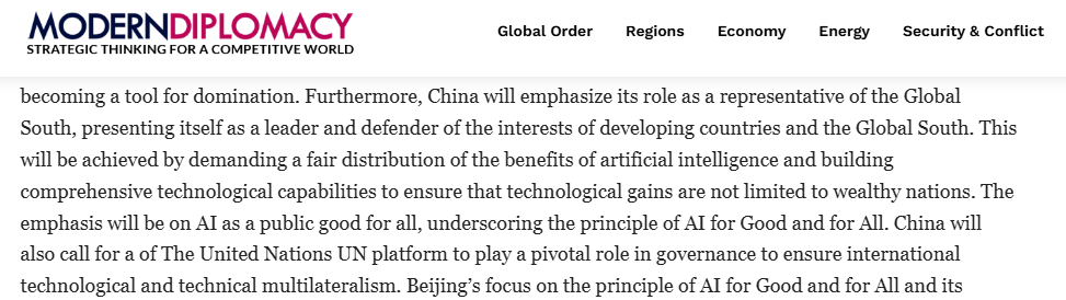 欧洲《现代外交》网站刊文截图