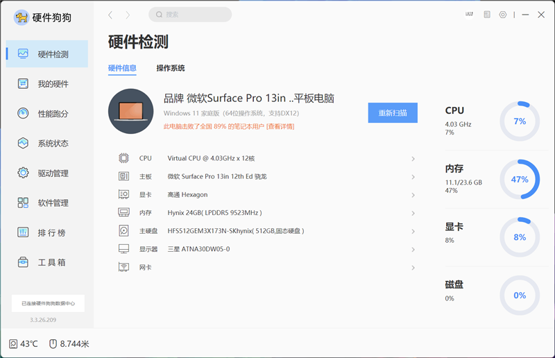 新一代 Surface Pro，13英寸评测：性能能效进步巨大 核显媲美最新X86