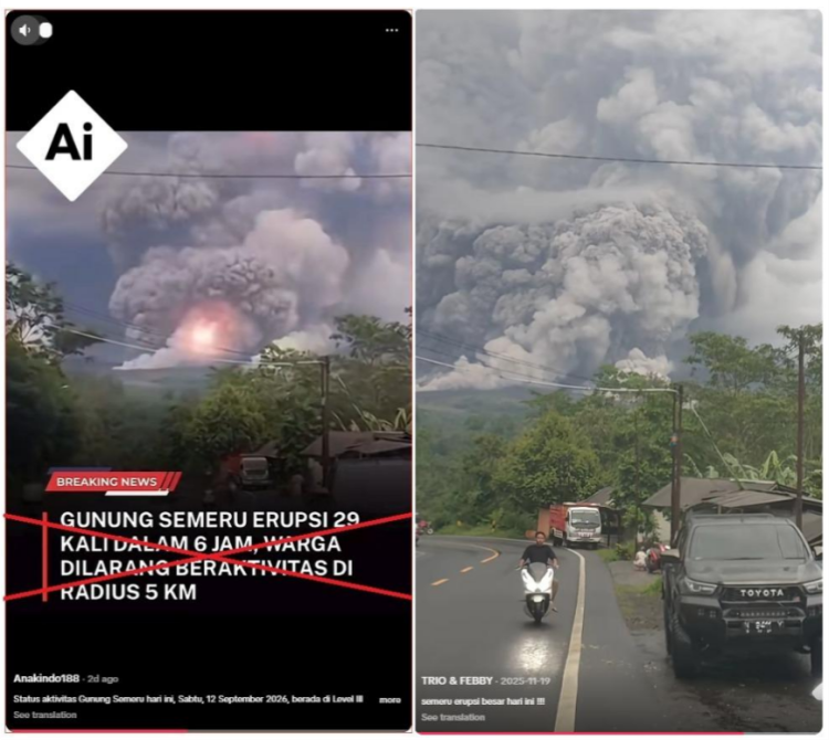 真相来了 | 旧视频+AI修饰 印尼火山喷发视频系篡改_fororder_2