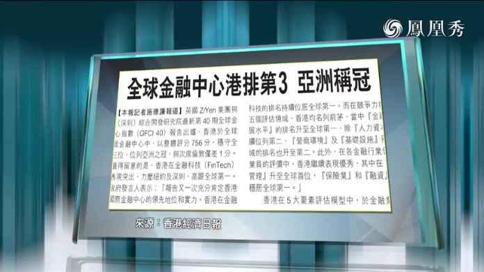 香港蝉联全球金融中心第三位 《五年规划》强化离岸人民币枢纽