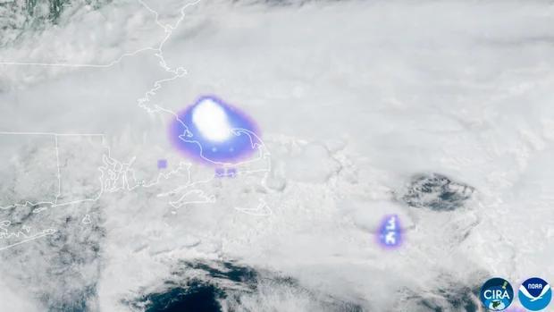 美国国家海洋和大气管理局的地图标注了这颗流星进入大气层的位置