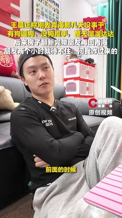 王晨正称刚去青海那几天没事干：有狗逗狗、没狗抠手，整天溜溜达达