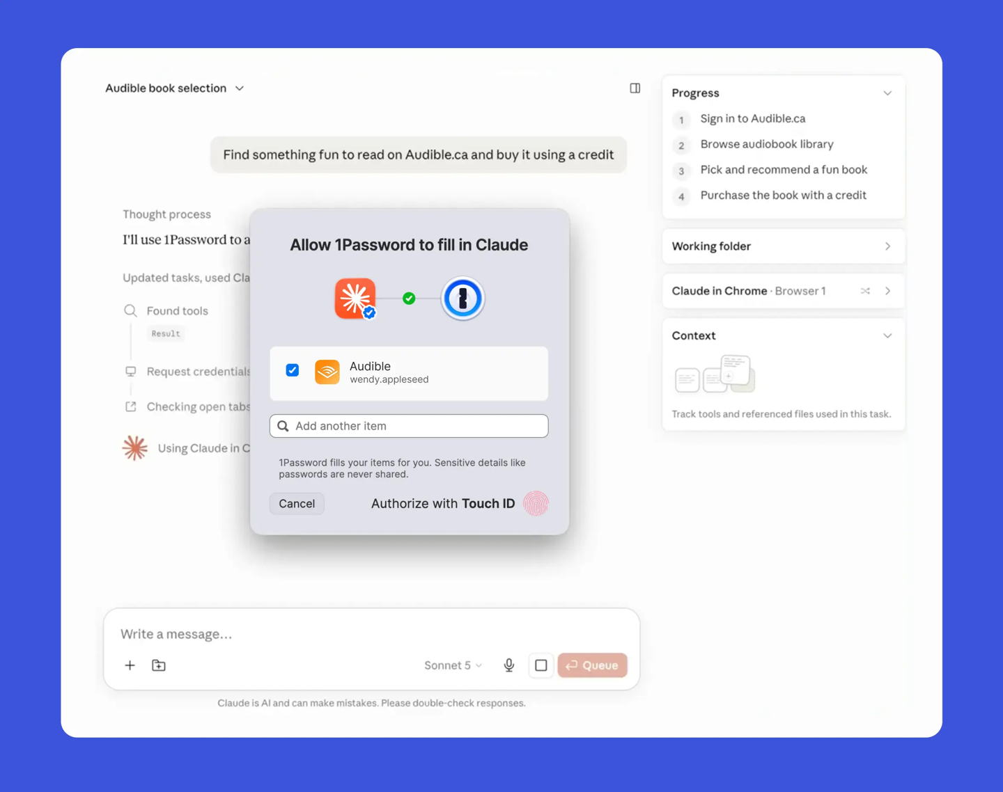 1Password for Claude上线:AI交互场景下用户无需手动填写密码