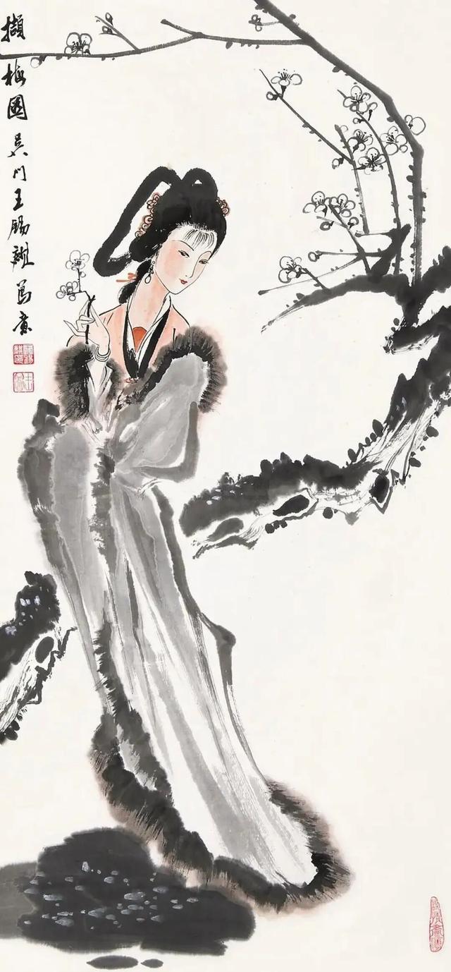 当代“唐寅”笔下仕女，水墨晕染东方韵，美目盼兮动人心