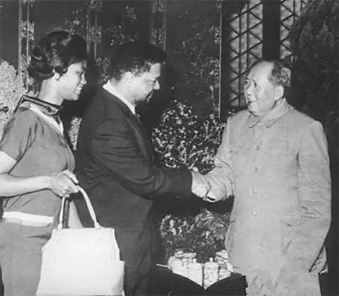 1963年,毛泽东会见来访的美国黑人领袖罗伯特·威廉。
