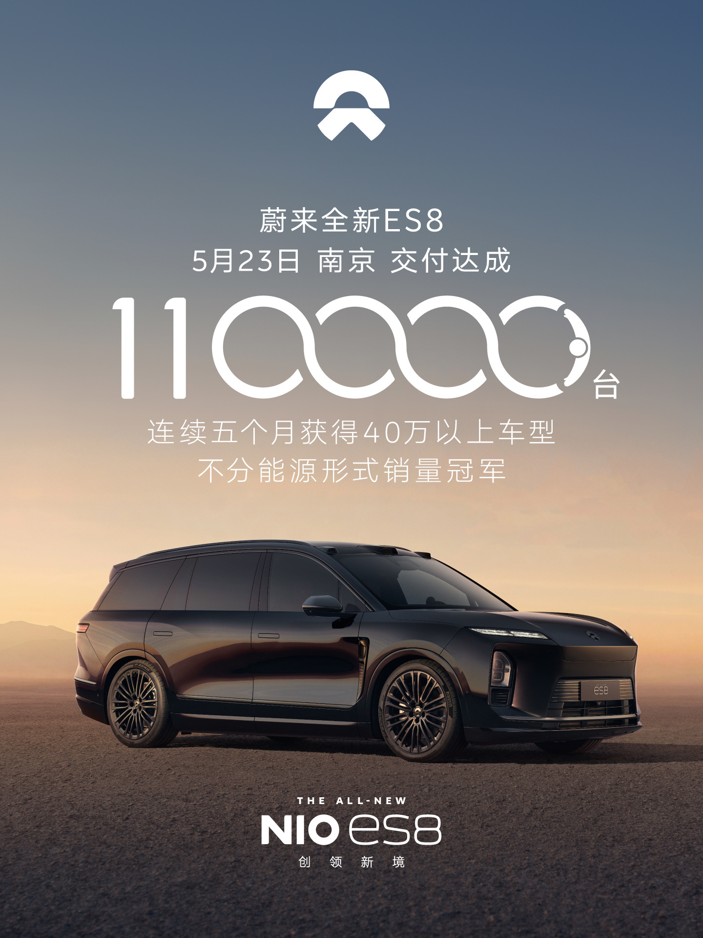 40.68万元起,蔚来全新ES8完成第11万台新车交付