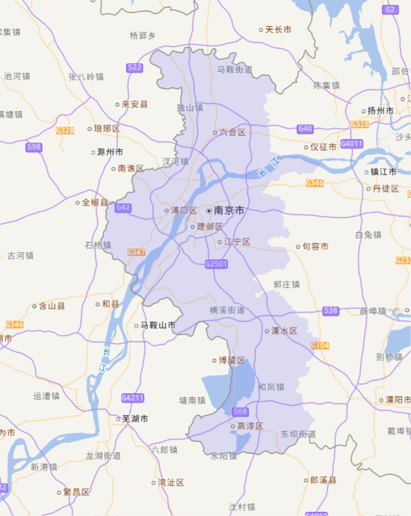 今江苏南京。来源/天地图