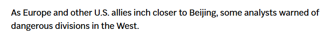 全球媒体聚焦|美媒：美国盟友们密集访华 正在重塑对华关系