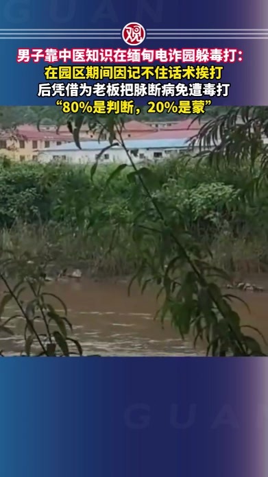 男子靠中医知识在缅甸电诈园躲毒打：在园区期间因记不住话术挨打，后凭借为老板把脉断病免遭毒打，“80%是判断，20%是蒙”