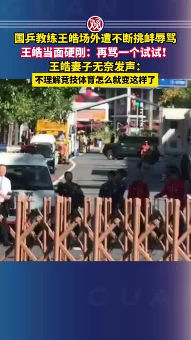 国乒教练王皓场外遭不断挑衅辱骂，王皓当面硬刚：再骂一个试试！王皓妻子无奈发声：不理解竞技体育怎么就变这样了