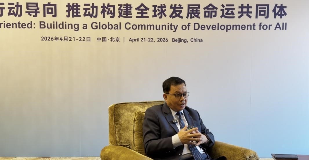 4月22日，罗西瓦在北京接受采访 环球网记者 摄