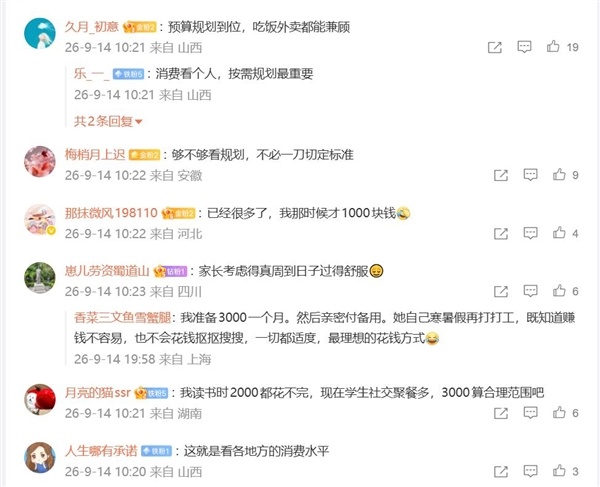 大学生每月多少费用才够 家长称3000生活费够吃饭还能点外卖