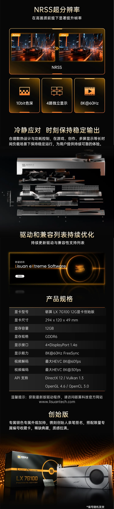 达到国内领先、国际主流水平！砺算LX 7G100显卡首发实测
