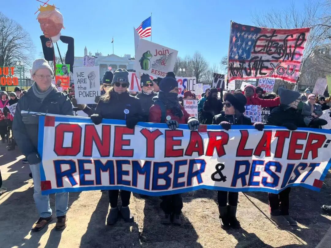 ◆1月20日,特朗普就职一周年之际,华盛顿特区爆发抗议活动。