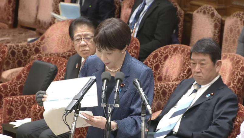 在3月12日的国会答辩中，日本首相高市早苗被问及有关她与“统一教”的关系