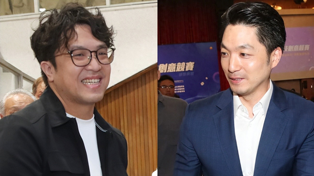 图注:沈伯洋(左)与蒋万安竞逐台北市长手伸进内衣使劲揉搓奶头,为拍选举定妆照“浓妆艳抹”敷面膜。