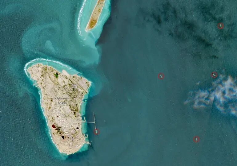 ▲3月2日，哈尔克岛。（图源：彭博社）