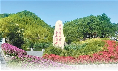 浙江湖州市安吉县余村“绿水青山就是金山银山”石碑。波兰自媒体博主 杰西卡摄