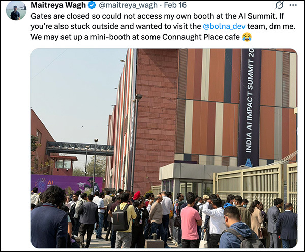 参展商在社媒平台上抱怨无法进入自家展台。 社媒