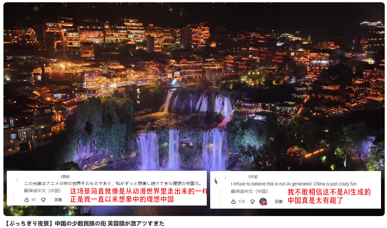外国游客体验航拍打卡视频,芙蓉镇美景震惊众人。
