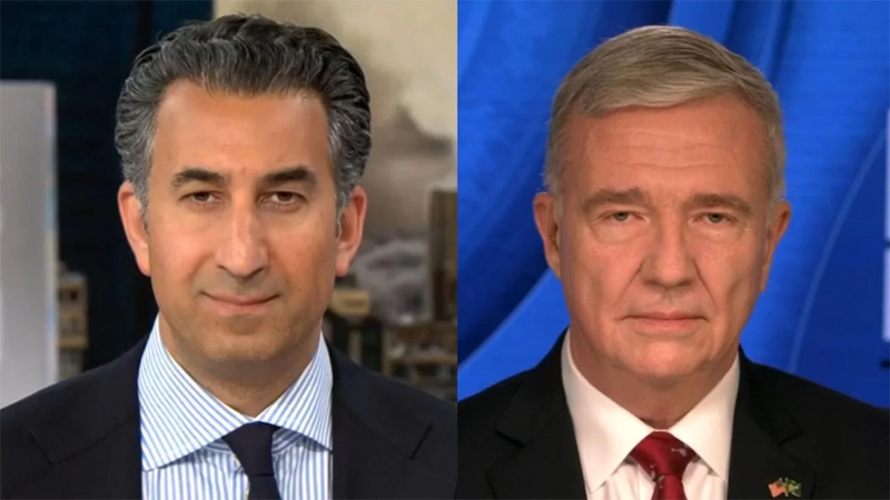 前美国中央司令部司令麦肯齐（右）参加CBS电视节目 视频截图