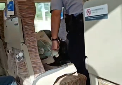 高铁乘客倏得拿出台式电电扇吹风被劝戒 12306恢复：能带但不行用
