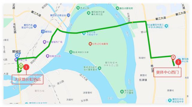 樊城定制专线走向示意图