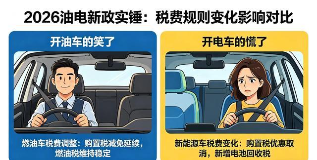 开油车的笑了,开电车的慌了?2026油电新政税费新规则揭秘-有驾