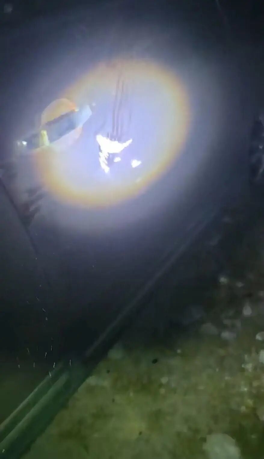 陈先生的车被山体落石砸出一个坑