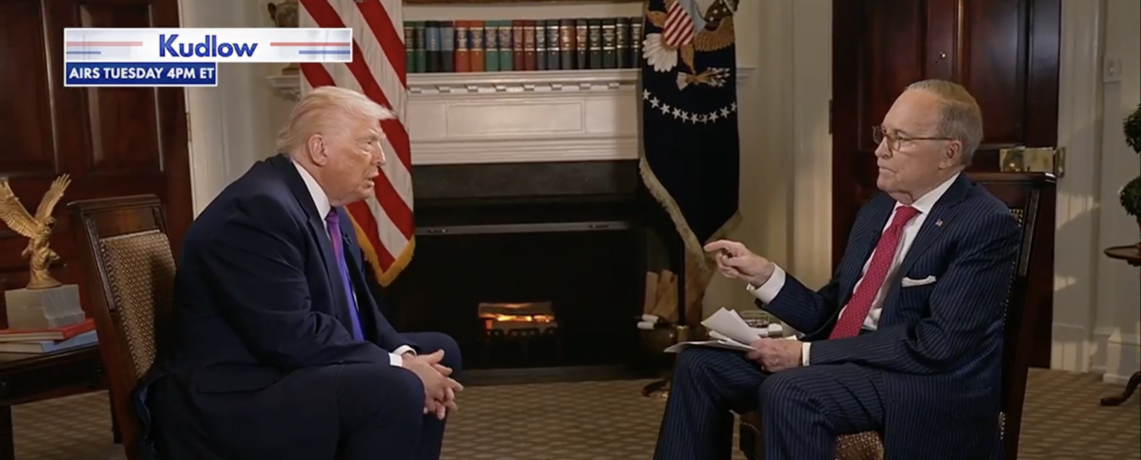 美国福克斯新闻网当地时间9日发布对特朗普(左)的采访视频。 图源:福克斯新闻网视频截图