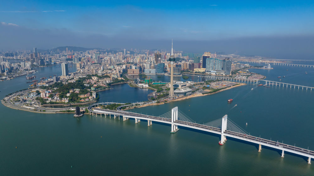 12月11日,澳门半岛的景色(无人机照片)。新华社发(张金加摄)