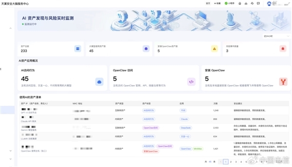 中国电信推出龙虾小卫士：一键守护 专治AI失控