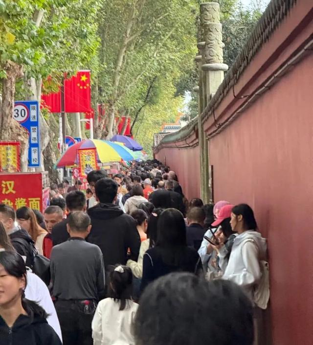 岳阳楼景区门口排起长队。