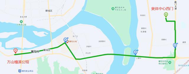 襄城定制专线返程走向示意图